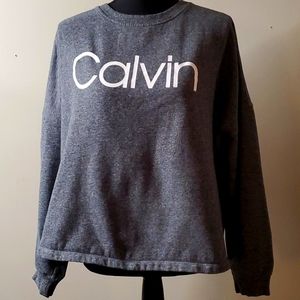 3/$25 Calvin klien printed graphic crewneck cropped sweatshirt.